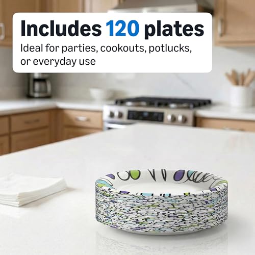 Image of Amazon Basics Ultra Paper Plates, 8.62 Inch, Disposable, 120 Count, Packaging May Vary