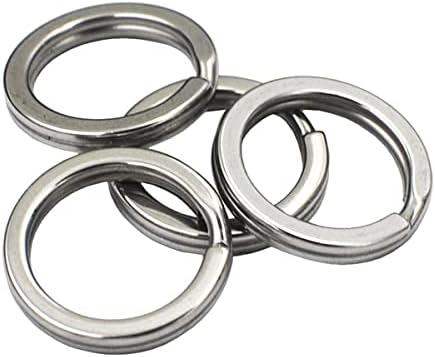 DGOL 100pcs 0.6 inch (15mm) Small Size 304 Stainless Steel Keychain Hooks Mini Chain Cord Flat Key Rings Clasp