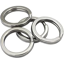 DGOL 100pcs 0.6 inch 15mm صغير الحجم 304 خطافات سلسلة مفاتيح من الفولاذ المقاوم للصدأ سلسلة صغيرة حبال مفاتيح مسطحة