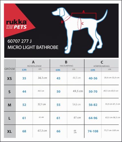 Rukka Pets Micro Light Bademantel für Hunde Anthrazit XL