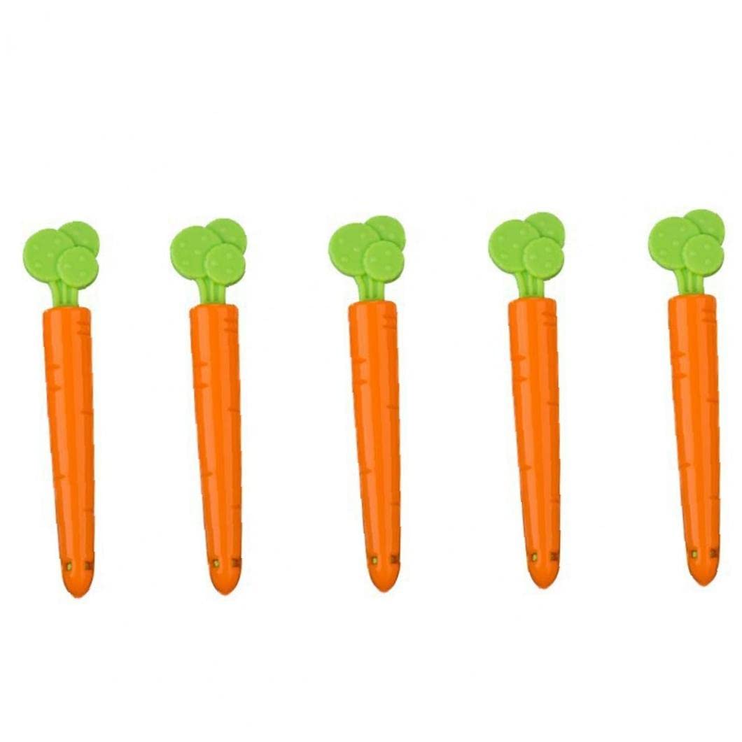 Bontannd As Shown 5Pcs Food Sealing Clip Cartoon Orange Carrot Shape Moisture-Proof Closure Clamp For Food Fresh Keeping