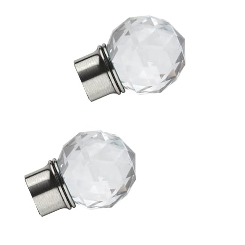 Curtain Pole Finials Swish Elements CAPELLA, for 28mm diameter poles, (Satin steel)