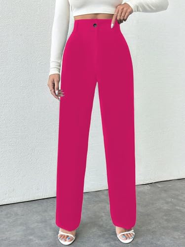 Image of Toochki Trousers for Woman Pants Women's Formal Office Korean | Black Track Pant | Straight | Cotton Spandex Stretchable Trouser | High-Waisted Bottom Wear
