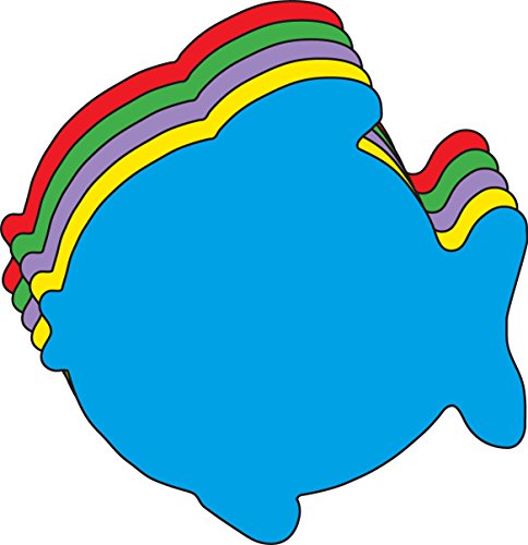 5.5” Fish Foam Assorted Color Creative Cut-Outs, 15 Cut-Outs in a Pack for Spring, Summer, Learning Games Classroom Kids’ School Craft Projects