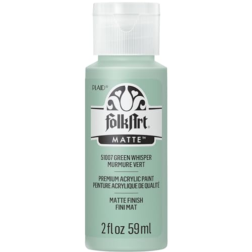 Image of FolkArt Acrylic Craft Paint, Green Whisper 2 fl oz Premium Matte Finish Paint, Perfect For Easy To Apply DIY Arts And Crafts, 51007