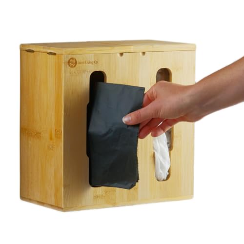 2-in-1 Bamboo Plastic Bag Holder and Trash Dispenser