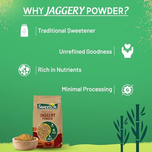 Image of Sweetch Natural Khandsari Sugar (Raw cane Sugar) 1Kg + Jaggery 1Kg Combo Healthy Replacement for Sugar, With Minerals, Low GI, Sulphur Free | For Milk, Cookies, Milkshakes | Natural Sweetener