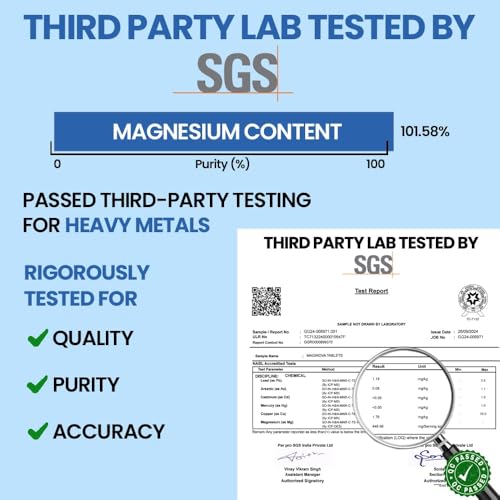 Image of Carbamide Forte Chelated Magnesium Glycinate Supplement 2000mg Per Serving | Magnesium Supplement Supports Muscle Recovery & Better Sleep - 60 Veg Tablets