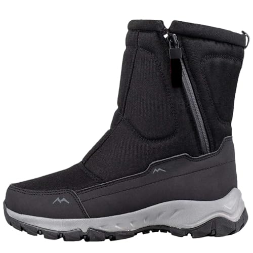 Botas de invierno para hombre, botas de nieve, botas de invierno, forradas cálidas, antideslizantes, con cremallera, botas de trekking, botas de senderismo para hombre, botas ligeras, azul marino, 36