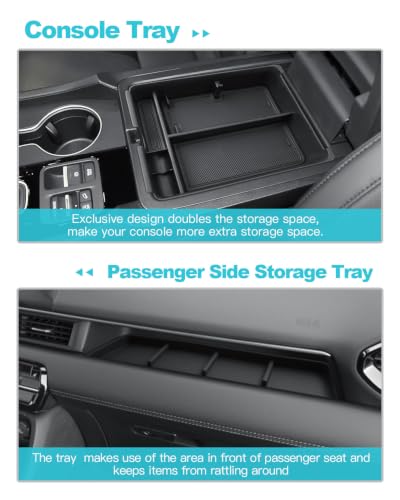 Image of CDEFG for 2026 Honda Pilot Center Console Organizer & Passenger Storage | 2026 Honda Pilot Accessories, Front Row Passenger Storage Tray & Middle Console Armrest Storage Box, ABS Material