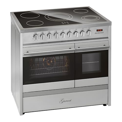 GURARI Elektro Standherd GCH E 912 DF X Glaskeramik Herd 90 cm Edelstahl Range Cooker Elektro Doppelbackofen