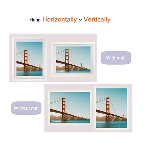 10X14 Wood Picture Frame Diamond Painting Frames Display 10X14In / 25X35Cm Without Mat Or 8X12In / 20X30Cm With Mat 10X14 Frame For Photo Poster Puzzle Diamond Art Gallery Wall Hanging - White 2 Pack #TOP4