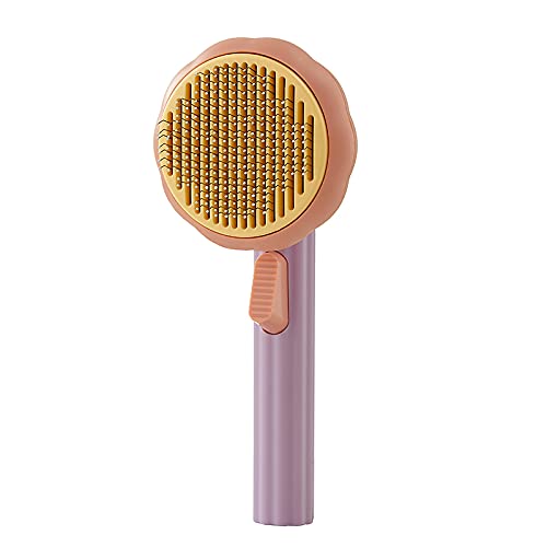 Pet Pumpkin Brush, Pet Grooming Self Cleaning Slicker Brush for Dogs Cats Puppy Rabbit, Cat Brush Grooming Gently Removes Loose…