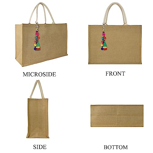 Image of Hibala Woven Large Beach Bag Straw Beach Tote Handmade Weaving Shoulder Tassel Bag Handbag