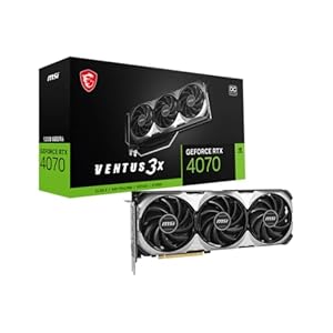MSI Gaming GeForce RTX 4070 Ventus 3X E1 12G OC Graphics Card (Ada Lovelace Architecture, Extreme Clock: 2520 MHz, Memory Speed: 20 Gbps, 12GB GDDR6, 192-bit, DP/HDMI)