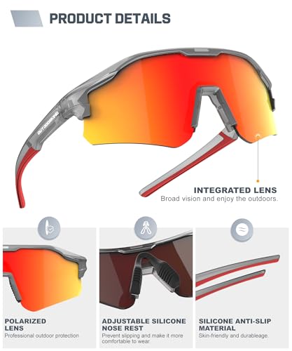 Image of Sport Polarized Sunglasses for Men and Women, Stylish and Lightweight Cycling Sunglasses with UV400 Protection