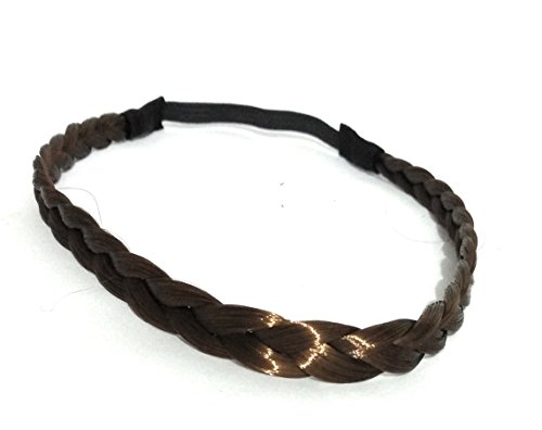 Image of Air Flow Natural Looing Realistic Black Hair Extension Long Hair Silky With Free Wig Comb (Burgundy Braided Headband)