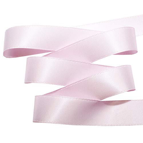 Image of Morex Ribbon 08816 /50-103 Double Face Satin Ribbon, 3 /8 inchx 50 Yd, ICY Pink
