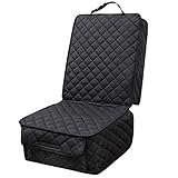 HAPYFOST Waterproof Front Seat Cover Dog Car Seat Covers Nonslip and Full Protection with Side Flaps Fits Most Cars, Trucks, SUVs(Black)