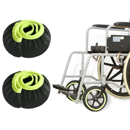 Ehucon車椅子用ホイールカバー 2個セット - 防塵フロアプロテクター、滑り止め&静音ローリングカバー 室内用 - ほとんどの車椅子タイヤに適合 (約15cm)