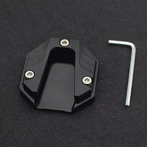 Motorrad-Ständerplatte Für Kawasaki Ninja 125 2019-2024, CNC Aluminiumlegierung Ständer Seitenständer Vergrößern Verlängerungspolster, Motorradzubehör,Black
