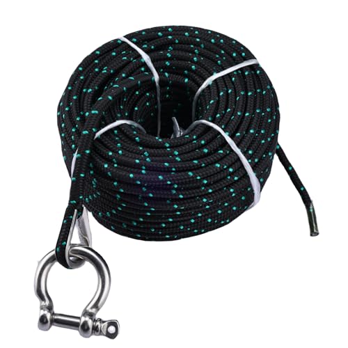 YaeMarine Linha de âncora de corda de âncora marítima premium de 3/40.6 cm x 100' com dedal e manil