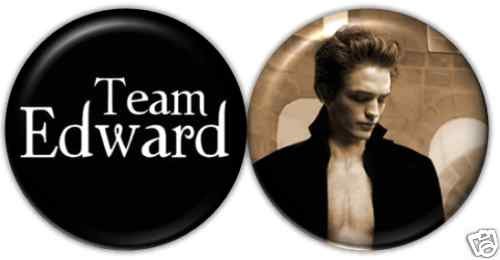 Set of 2 TEAM EDWARD CULLEN Pinback Buttons 1.25' Pins / Badges Twilight