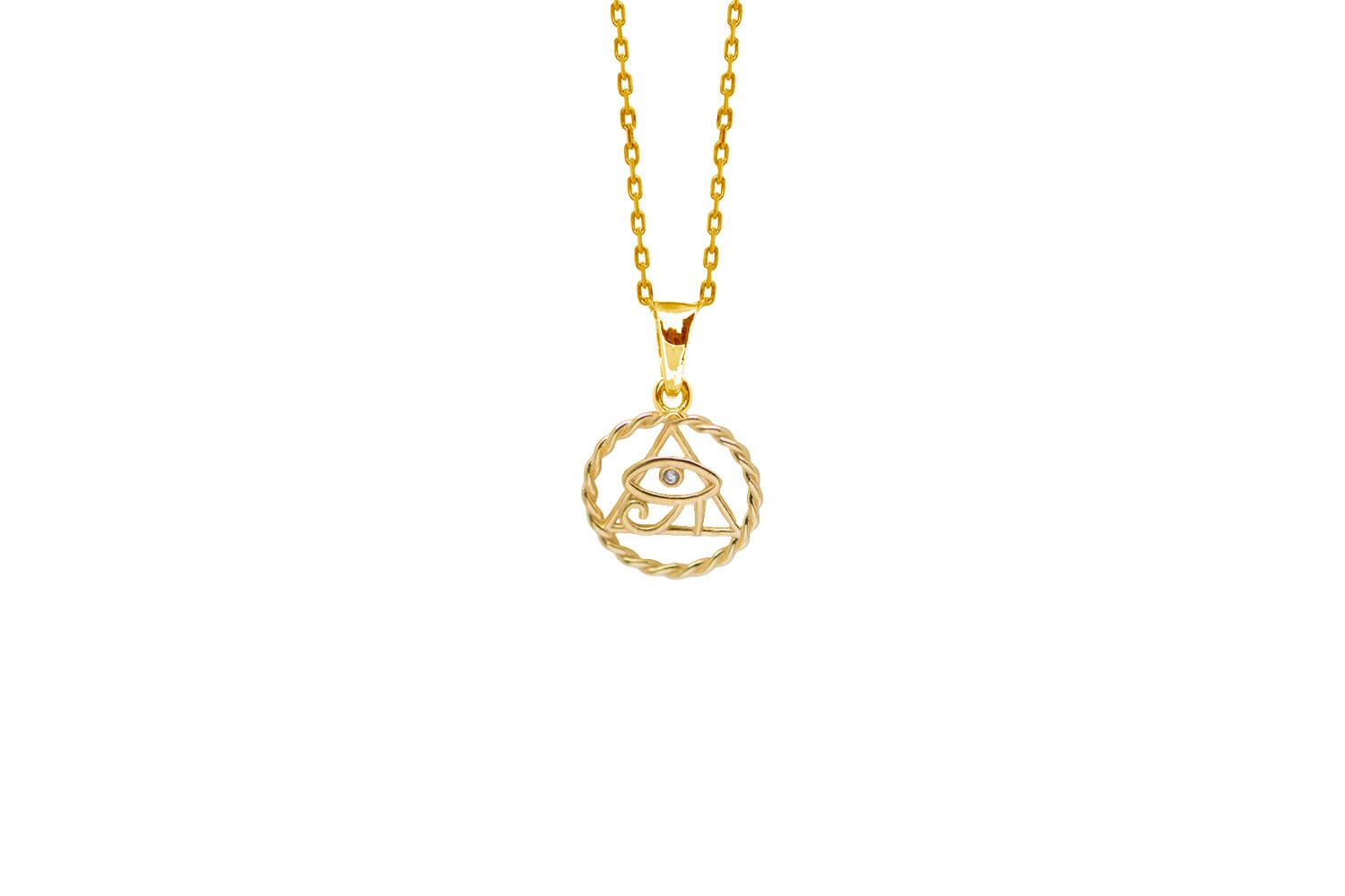 Pendentif Œil d'Horus plaqué or 18k durable qui ne noircit pas - 8