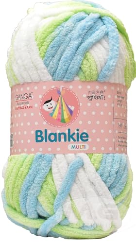 Image of M.G ENTERPRISE Knitting Yarn Thick Chunky Wool, Blankie Apple Mix 100 GMS Best Used with Knitting Needles-FP Art-Adia