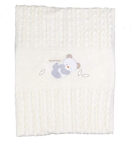 Couverture berceau brodée Andy & Helen, cadeau de naissance idéal