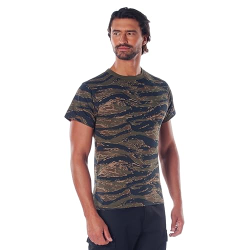 Image of Rothco Camo T-Shirt | Men's Short Sleeve Camouflage Crew Neck Base Layer Rugged Outdoor Hiking Workout Gym Tee Shirt