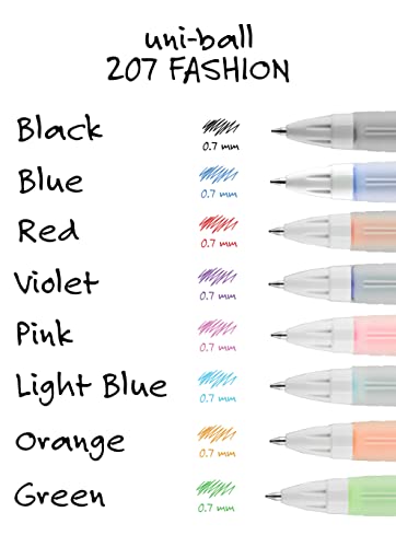 Signo 207 Retractable Gel Pens, 0.7Mm Medium Gel Pen, Assorted Colored Pens Bulk 8 Pack, Ink Pens, Black Pens, Office Supplies, Bulk Pens, Bulk School Supplies, Pens Fine Point Smooth Writing Pens #TOP4