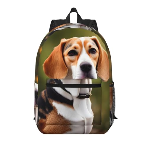Sac à dos d'école léger EdWal fini le cartable lourd sac noir motif Beagle à poche