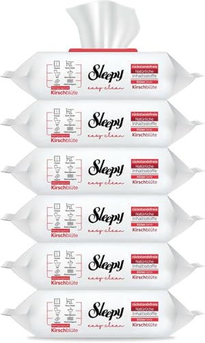 Sleepy Easy Clean Allzweck-Reinigungstücher 6x100 Stück Alle Sorten Praktische Feuchttücher für Haushalt & Alltag Hygienische Sauberkeit in jeder Situation Sleepy-Tücher (6x Kirsche)