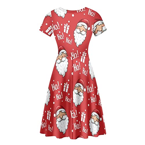 Image of Biyejit Women's Summer Casual Short Sleeve T-Shirt Swing Dress Crew Neck Plus Size S-4XL