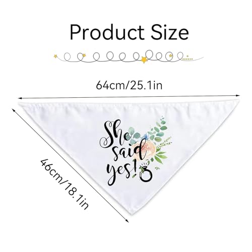 Zmupl Hundehalstuch, weiß, Bandana, Hochzeit, Party, Verlobung, Hundeaccessoire, Polyester, M, Sommer