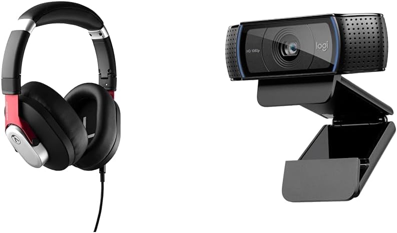 Austrian Audio Hi-X15 Professional Closed-Back Over-Ear Headphones & Logitech C920 HD Pro Webcam, Streaming, Full HD 1080p/30fps Video Calling, Clear Stereo Audio