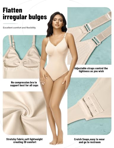 Women's Shapewear Bodysuit Tummy Control Body Shaper Sculpting Snatched Waist Trainer Thong Body Suit2