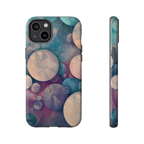 Coque iPhone 14 Plus cercles multicolores pour un style onirique