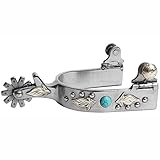 Professional S Choice Ladies Silver Feather and Turquoise Dot Spur