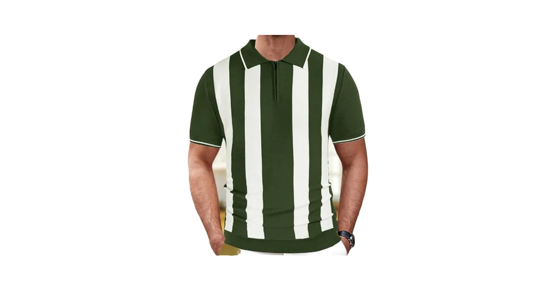 p(R)ojectR® Knit Polo Shirt Ribbed Knit Polo - Green – Eight-X