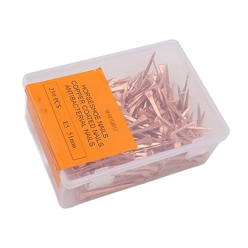 Image of EMUKOEP 250Pcs Horseshoe Nails Copper Plated Rustproof Equestrian Riding Equipment Pet Supplies (51mm E5)