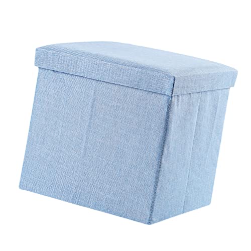 Tabouret de rangement tissu Cabilock bleu ciel pour gagner de la place