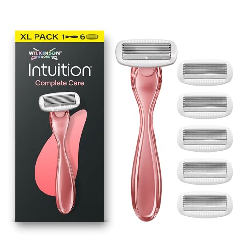 Wilkinson Sword Intuition Complete Care rasoi da donna, siero Hydra-Boost, confezione XL, 1 manico rasoio da donna + 6 ricariche