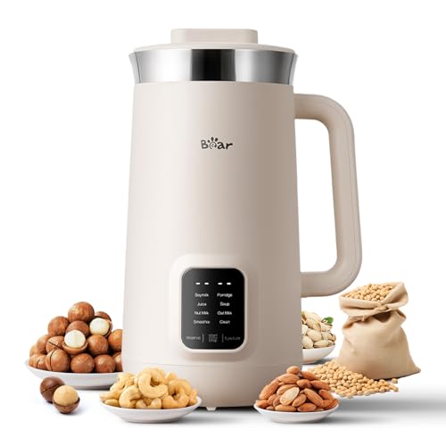 Bear 8 in 1 Nut Milk Maker Machine, 40oz/1.2L Soy Milk Maker with Self Clean/12H Delay/6H Keep Warm, One Touch Alomnd Milk Maker for Homemade Oat, Soup, Juice, Plant Based and Non Dairy Beverages image 2