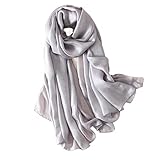 ストール ショール 大判 スカーフ 柔らかい 薄手 パーティ 披露宴 羽織り 無地 オールシーズン プレゼント UV対策 (02 シルバー)