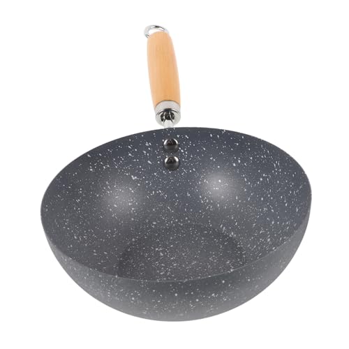 Wok pequeño antiadherente de hierro rojo miniatura 1