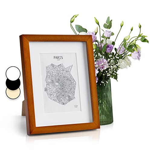 Classic by Casa Chic - Cornice 20x25 cm - Passepartout per Foto 13x18 - Vetro Temperato - Legno - Marrone Rustico