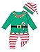 Freebily Elfo Natale Bambino Costume Natalizio Santa del Partito Babbo Natale Completino Neonato Natale Invernale in Cotone Pantaloni da Casa con Cappello a Punta Verde 0-3 Mesi