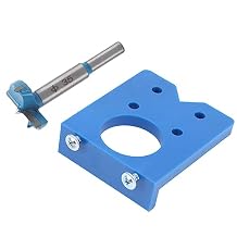 35mm Door Hinge Jig Kit, Chazcool Cabinet Hinge Jig, Woodworking Tool Drill Bits Hinge Drilling Hole Router Jig for Cabinet Cupboard Door Installation